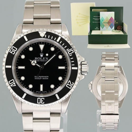 PAPERS 2005 MINT Rolex Submariner No-Date 2 Line Dial 14060M Steel Black Watch