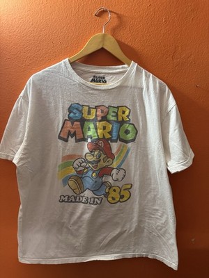 Super Mario  Made in  85  Retro T-Shirt XL Official Nintendo White Tee NES GAME