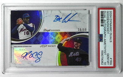 2024 Topps Dynamic Dwight Gooden R.A. Dickey DUAL AUTO /50 Mets PSA 10