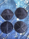 Collection Of 11 Black Suede Leather Kippot Yarmulkes Judaica — photo 4