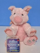 Shining Stars Stuffed Plush Pink Pig 9" With Sealed Code Card Russ Berrie 2006