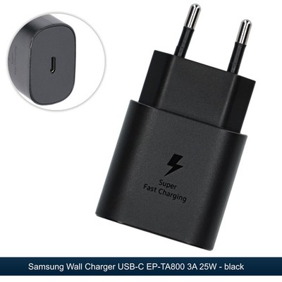 Original Samsung EP-TA800 25W USB-C Wall Charger Schnellladegerät Netzteil black