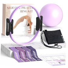 Pilates Ring Kit for Women, Pilates Equipment 14.5" Home Magic Circle PURPLE