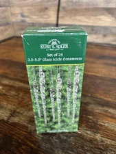 Kurt Adler Twisted Clear Glass Crystal Icicle Ornaments, 24-Piece Set