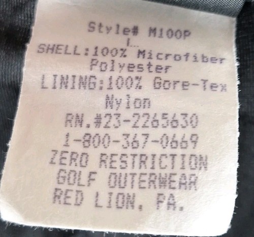 Vtg. Zero Restriction ZR Gore Tex Rain Snow Pants Men's Large Black Ankle Zip - Picture 14 of 14