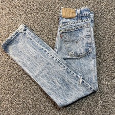 Vintage Levi's 550 Orange Tab Women's 25x27 Jeans USA Made Acid Wash Distressed