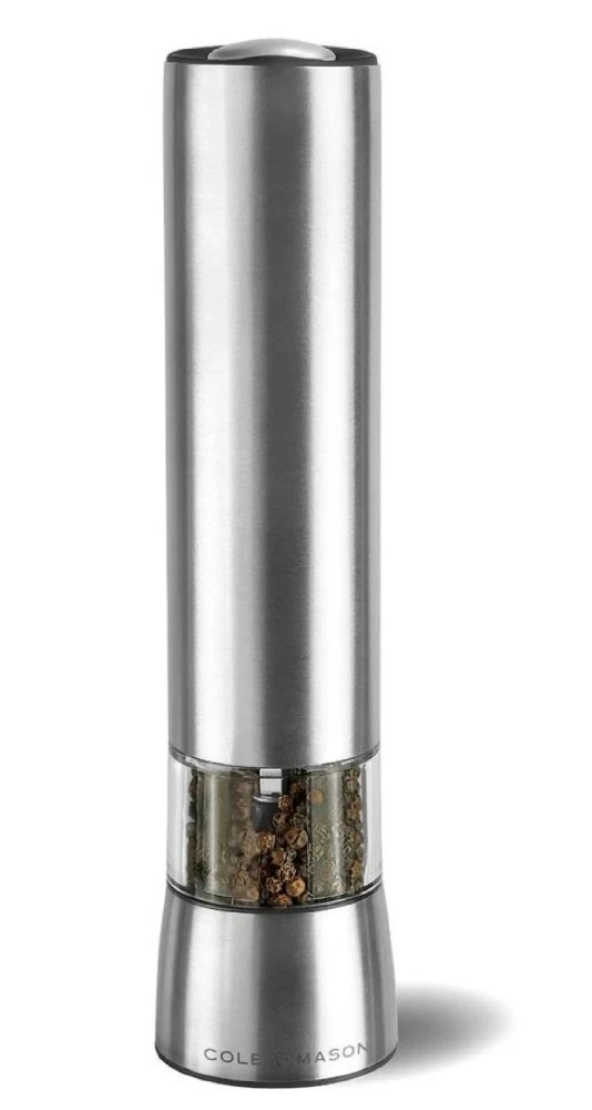 LED Lighted Cole & Mason Hampstead Electric Pepper Grinder Mill - with Light