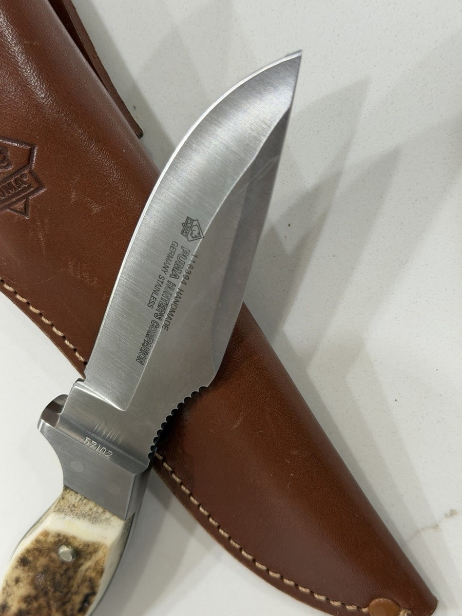 PUMA Hunter's Companion 11 6394 Fixed Blade Knife with Leather