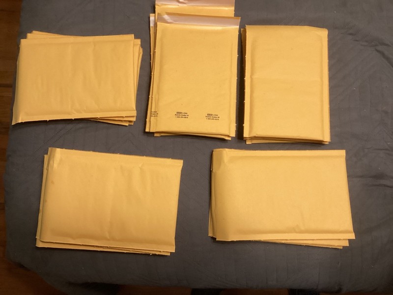 Lot of 25ea #0 6x10 Kraft Bubble Envelopes Uline Padded Shipping Mailers 6"x10"