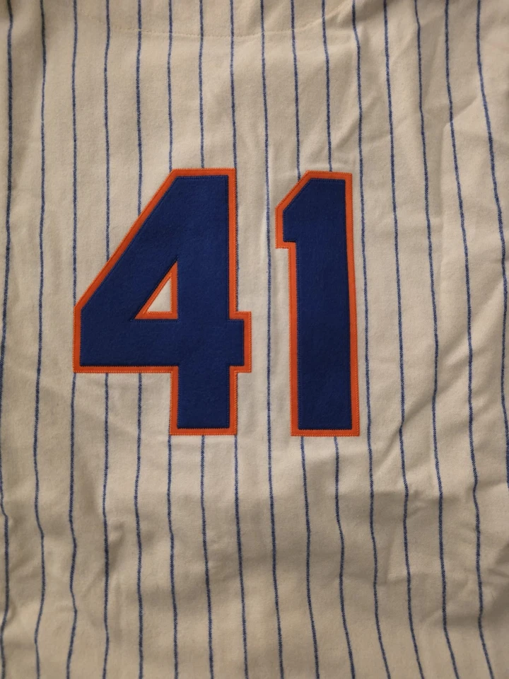 Camiseta deportiva a rayas Tom Seaver, Mitchell And Ness 1969 auténtica local, talla 48 Foto 4 de 4