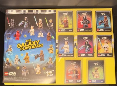 Lego Star Wars Smart Play- PROMO Cards w STICKER SHEET- COMPLETE SET Of 8 - New