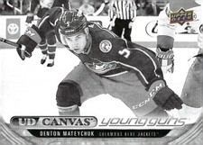 2024-25 Upper Deck UD Canvas Black and White Denton Mateychuk Young Guns RC