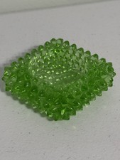 Fenton Green Hobnail Glass Salt Cellar, Vinta...