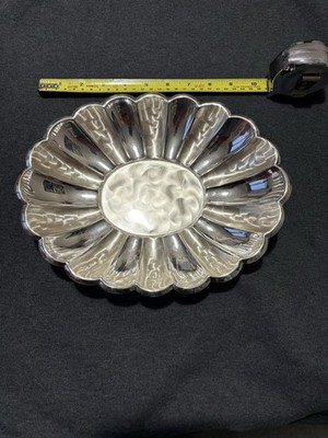 Fab WMF Ikora Scalloped Metal Servierschale Schale German Mid Century Art Deco