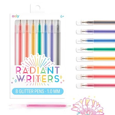 Ooly Radiant Writer's Glitter Gel Pens Set of 8 - Glitter Pens  Hardcover