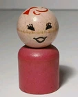 1960s VINTAGE Fisher Price Little People Figure Wood Girl Ferris Wheel #969 #932
