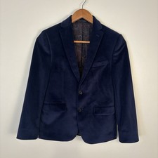 Lauren Ralph Lauren Kids Boys Velvet Blazer Jacket Navy Paisley Lined Size 12R