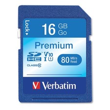 Verbatim 16GB SDHC Memory Card, UHS-I V10 U1 Class 10, Up to 80MB/s, 3/Pack