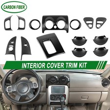 14pcs Carbon Fiber Interior Dash Trim Kit For Jeep Liberty 1999-2006 Accessories