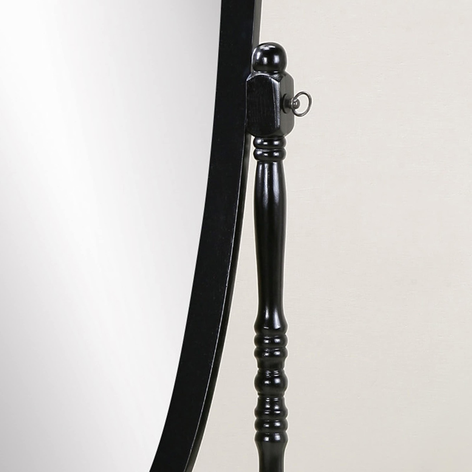 Roundhill Furniture Traditional Queen Anna Style Wood Floor Cheval Mirror, Bl...