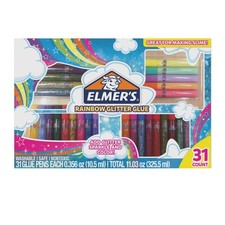 Elmer's Rainbow Glitter Glue Set 31 Count 0.36oz Each Washable