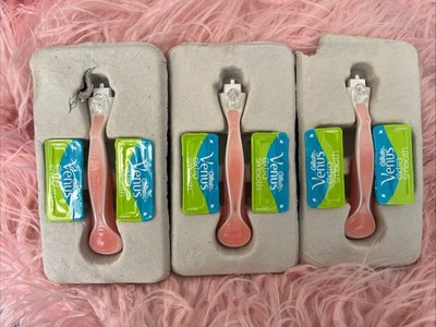 3x Gillette Venus Extra Smooth Women's Razor & 6 Cartridges