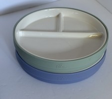 Elk and Friends Kids porcelain set of 2 Plates silicone Sleeves - New 6.7   