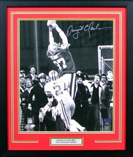 DWIGHT CLARK SIGNED SAN FRANCISCO 49ERS THE CATCH 16x20 FRAMED PHOTO COA