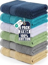 6 Pack 100 Cotton Bath Towel Ideal for Hotel, Spa  Home Bathroom