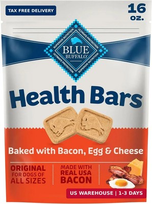 Blue Buffalo Health Bars Bacon Egg & Cheese Dog Biscuits, 16 oz | Oven-Baked, Cr