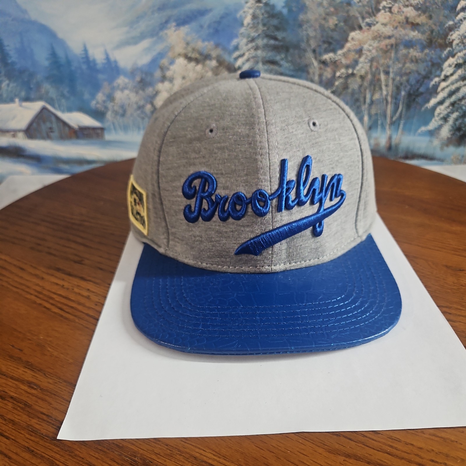Brooklyn Dodgers SCRIPT STRAPBACK Grey Royal Hat … - image 1