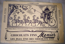 ANCIEN BUVARD PUBLICITAIRE CHOCOLAT MENIER CENDRILLON TYPO NOISIEL 1950-1960
