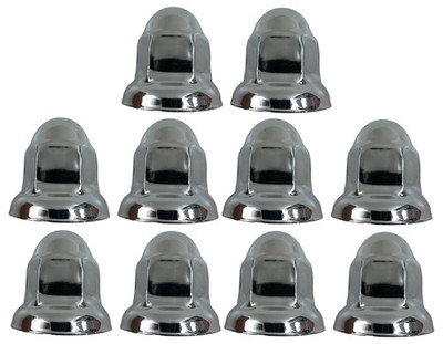 10 Lot RoadPro W-33M 33mm Chrome Flanged Lug Nut Cover Semi Truck Wheel Cap Bulk