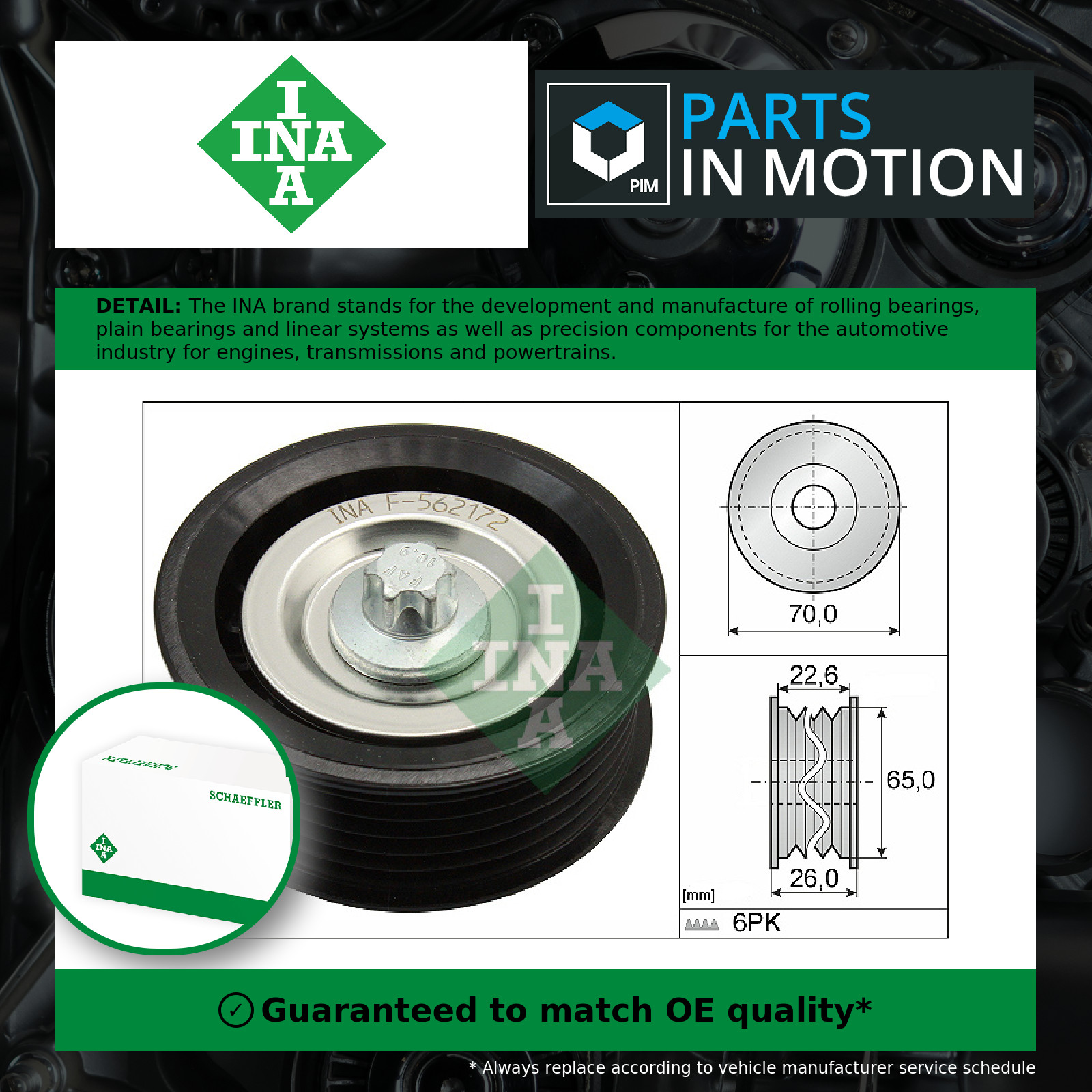 Fits INA 532 0531 10 DEFLECTION/GUIDE PULLEY, V-RIBBED BELT - Image 11