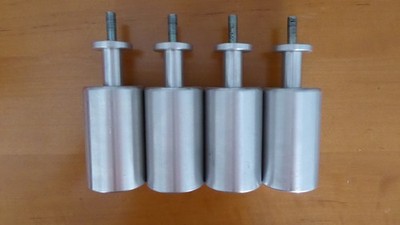 4 Stück Möbelfüße, Couch Sofa Sitzgarnitur Aluminium satiniert