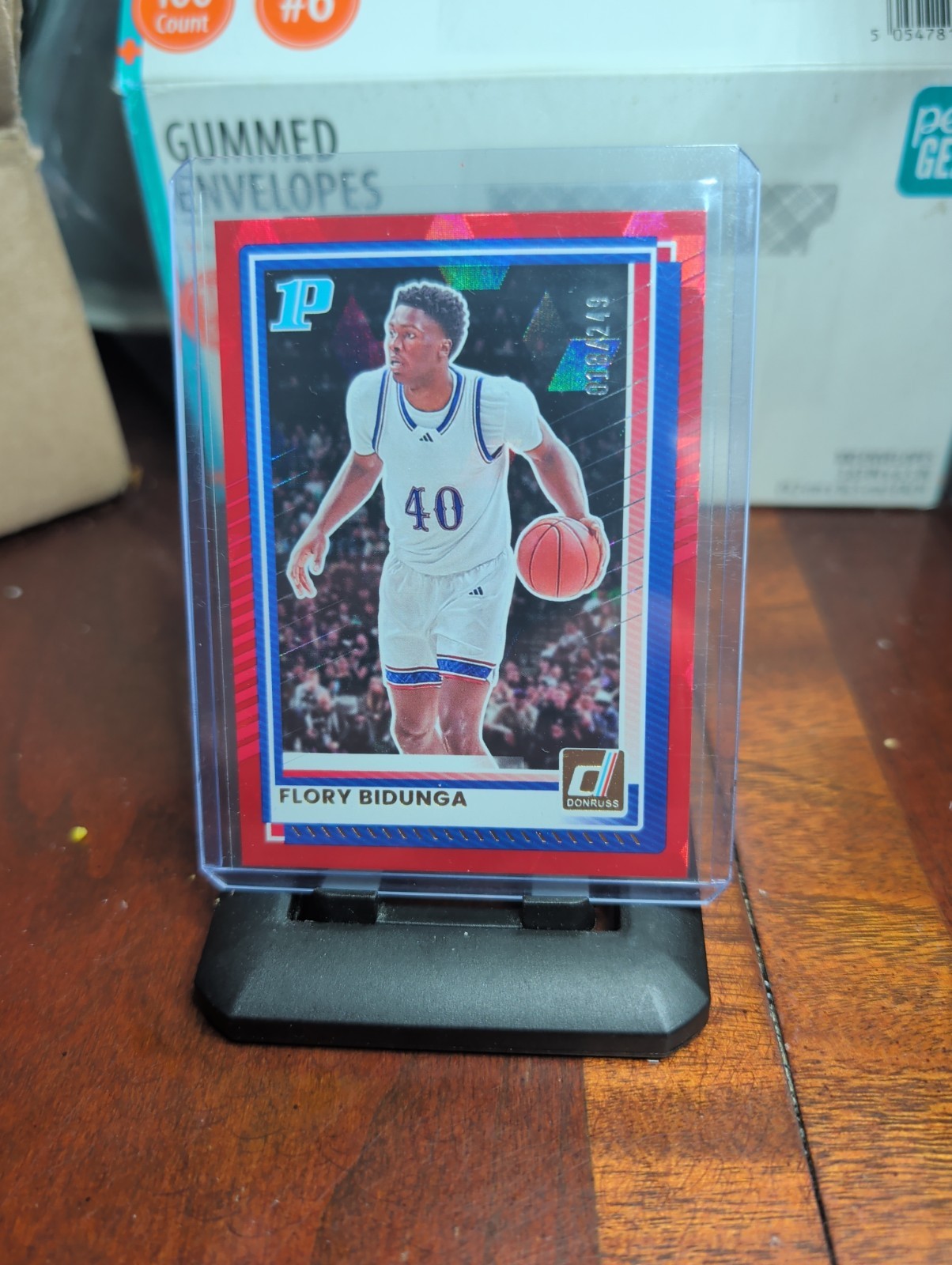 Donruss 2025-26 Flory Bidunga 1P #93 Kansas Jayhawks Red Diamond 018/249