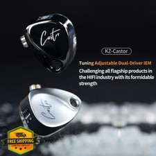 KZ Castor IEM Harman Bass Dual Dynamic Drivers Tunable Switch With Mic
