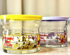 2er Set Winnie Puuh Sesonal Töpfe Glas Behälter Ferkel Eeyore Vintage gelb