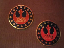 Star Wars ~ REBEL ALLIANCE  NEW REPUBLIC  Insignias Cloisonne Licenced Lucasfilm