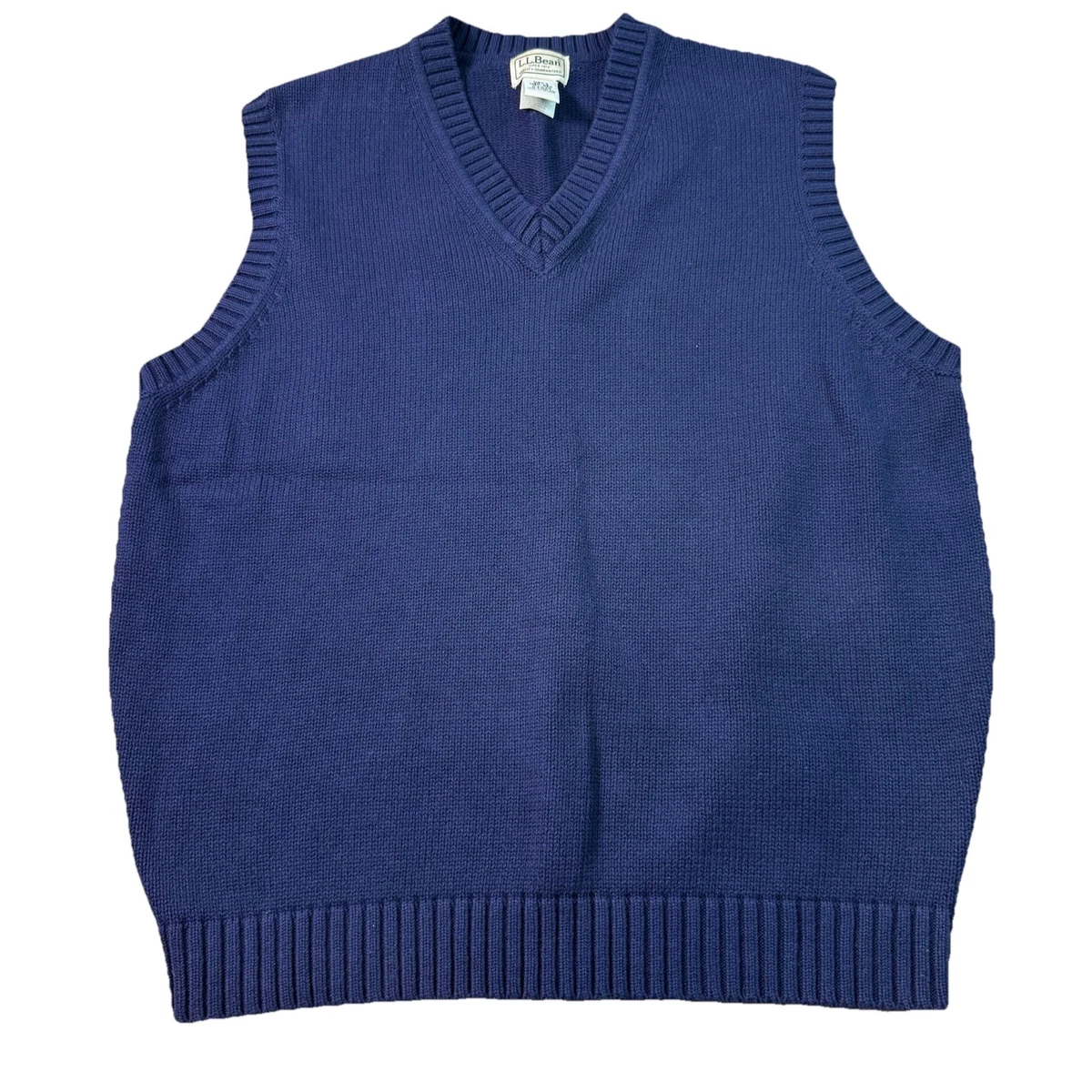 Pull LL.Bean Homme – Bleu Marine – Taille M – Col V – Manches Longues