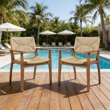 Outdoor Dining Chair 2-Pack with Durable Acac...