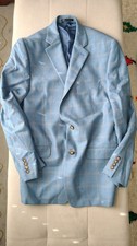 Lauren Ralph Lauren Cornflower Blue Blazer Jacket 2 Button Wool Silk 42B
