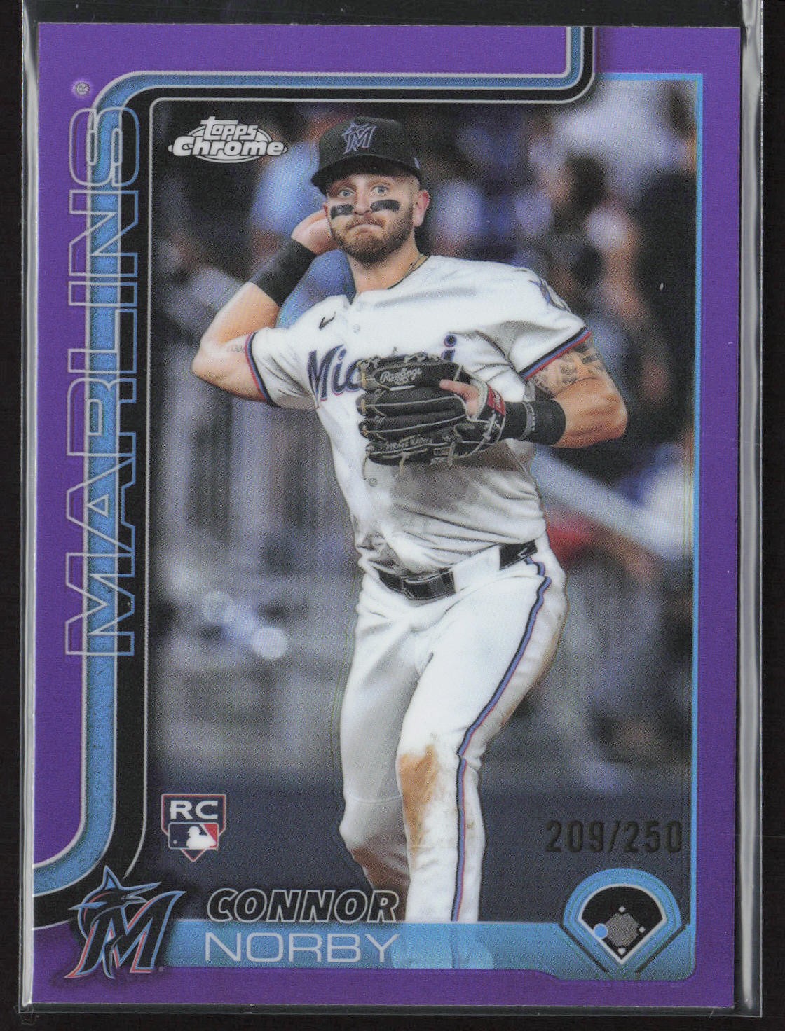 2025 Topps Chrome #199 Connor Norby Purple Refractor #/250 Rookie RC