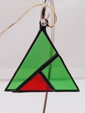 Abstract Stained Glass Christmas Tree Shaped Ornament   