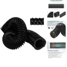 3 Inch x 10Ft Flexible Boat Blower Hose for Marine Bilge Vent Blower Exhaust Fan