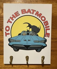 To the Batmobile 10” x 8” Wall Hanging Key Hook Holder New 