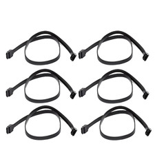SATA III Cables Straight to Straight Angle SSD HDD Hard Drive Black 6X Pack 15''