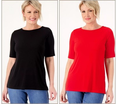 トップス Susan sale Susan Graver Liquid Knit Top w/ Metal Grommet Sleeve Detail - QVC.com