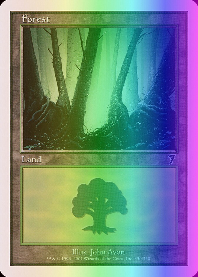 MTG Magic the Gathering Forest (330/354) Seventh Edition LP FOIL