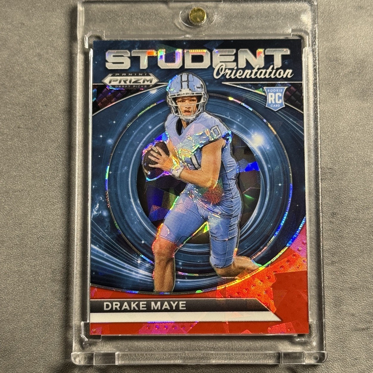 2024 Panini Prizm Draft Drake Maye Red Cracked Ice Student Orientation #SO-DM